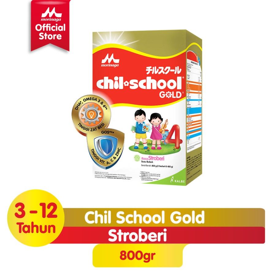 Morinaga Chil School Gold Strawberry 800g - Susu Pertumbuhan Anak - 1
