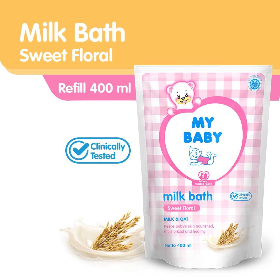 My Baby Milk Bath Sweet Floral Pouch 400ml - 1