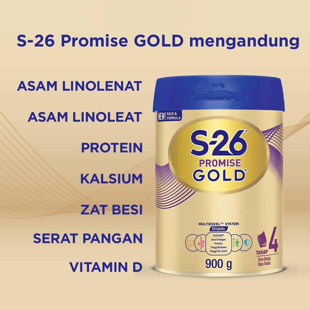 S26 Promise Gold Tahap 4 900gr Tin ( 3-12 Tahun) - 4